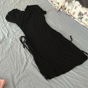 Black dress with side cut out and ties